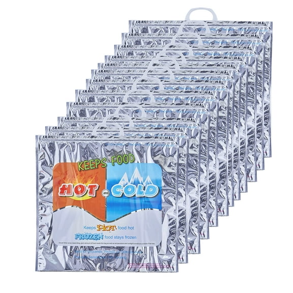Superio Reusable Grocery Bags Insulated Cooler Bag Thermal Grocery Shopping Bag for Hot Cold Food Delivery Bags (12, 20"x19")