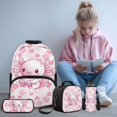 thumbnail image 3 of KUIFORTI Reading Axolotl Backpack with Lunchbox Boys School Bag Pencil Case Kid Backpack Set of 4 for Elementary Primary Middle School Students Back to School Supplies, 3 of 7