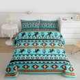 thumbnail image 2 of Homewish Retro Boho Tribal Bedding Comforter Set,Rustic Farmhouse Horse Twin Comforter Sets,Cyan Orange Bedding Set For Boy Kids,Ultra Soft Home Decor Reversible,2 Pieces, 2 of 8