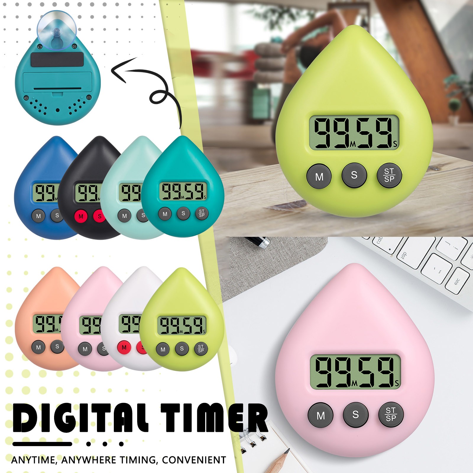 Rong Yun Brand New DIGITAL SHOWER TIMER Waterproof Energy Digital Timer