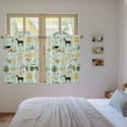 thumbnail image 3 of Cartoon Farmhouse Kitchen Curtains 54 Inch Length, Cute Watercolor Cabin Animals Trees Green Tiers Curtains for Bathroom Bedroom Cafe, Light Filtering Small Window Treatment Drapes 2 Panels 42"Wx54"L, 3 of 8