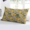 thumbnail image 5 of Yellow Lemon Throw Pillow Cover 20 x 30 Inch Decorative Pillow Cover Brown Vintage Summer Fruit Watercolor Lumbar Pillowcase Seasonal Rectangle Cushion Case for Couch Sofa Bed Living Room, 5 of 7
