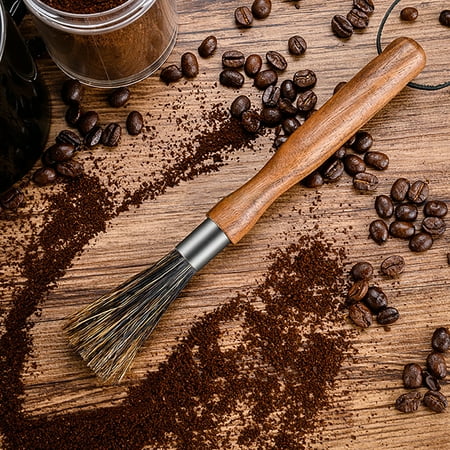 

Ludlz Coffee Grinder Cleaning Brush Wood Handle & Natural Bristles Wood Dusting Espresso Brush Accessories for Bean Grain Coffee Tool Barista Home Kitchen