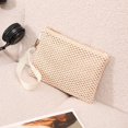 thumbnail image 1 of Xiao Hua 3 bolsos de hombro tejidos para mujer, tipo tote y neceser, elegantes bolsos de playa de verano, 21,5 x 1,0 x 15 cm (blanco)., 1 of 4