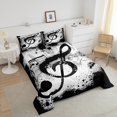 thumbnail image 4 of Erosebridal Musical Notes Comforter Sets Queen Size,Splash Melody Bedding Queen Comforter Set,Music Theme Decor,Ultra Soft,3 Pieces, 4 of 7