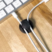 Wrap-It Storage Adhesive Cable Clips (42 Pack) - Cord Organizer for Desk Cable Management, Charger Cord Holder for Nightstand - Black