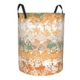 thumbnail image 2 of XMXY Round Laundry Basket Organizer, Orange Striped Waves Waterproof Collapsible Dirty Clothes Basket Laundry Hamper, Small Size, 2 of 8