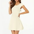 thumbnail image 3 of Efsteb Summer Dresses 2025 Womens Dresses Cap Sleeve Cocktail Graduation Formal Party Club Mini Outfits (Beige,L), 3 of 6