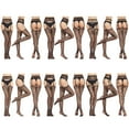 thumbnail image 2 of Coofit Bas pour Femmes, Design Fessier Ouvert, Collants Transparents, Pantyhose, Bas Résille, 2 of 8