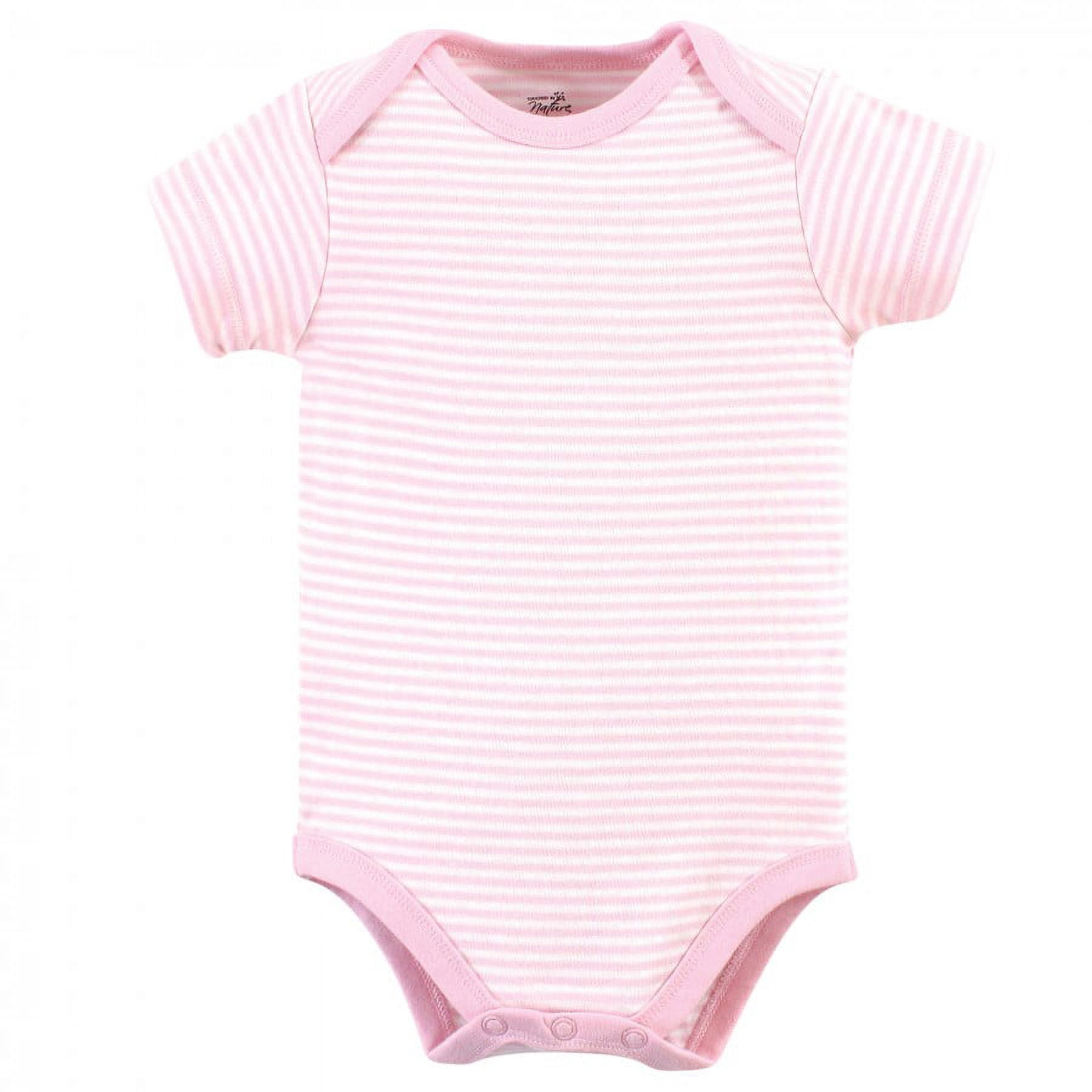 Touched by Nature Baby Girl Organic Cotton Bodysuits 5pk, Cherry Blossom, 0-3 Months