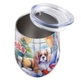 thumbnail image 3 of Watercolor Hello Winter Cavalier King Charles Spaniel Chill Christmas Welcome 12oz Stainless Steel Wine Tumbler Insulated Cup with Lid Dog Lover Gifts - 00016, 3 of 5