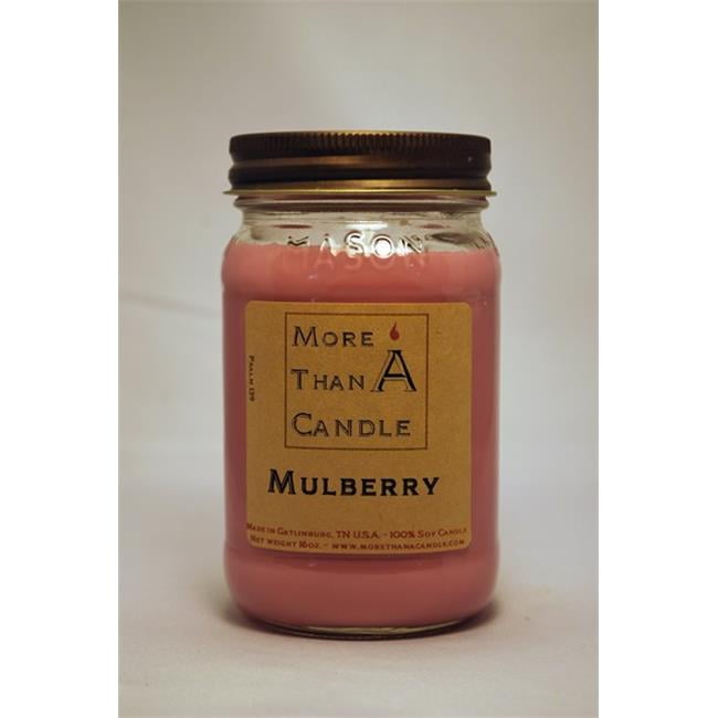 More Than A Candle MBY16M 16 oz Mason Jar Soy Candle, Mulberry