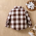 thumbnail image 4 of Odeerbi Toddler Boys Girls Spring Fall Plaid Shirt Fashion Casual Long Sleeve Lapel Collar Shirts with Pocket Cardigan Jacket Gray, 4 of 5