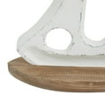 thumbnail image 5 of 11", 8", 6"H White Wood Sail Boat Sculpture with Wood Base, by DecMode (3 Count), 5 of 10