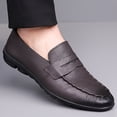 thumbnail image 3 of Men's Thin-Soled Non-Slip Loafers, Slip-On Business Shoes Fashionable Simple, 3 of 9