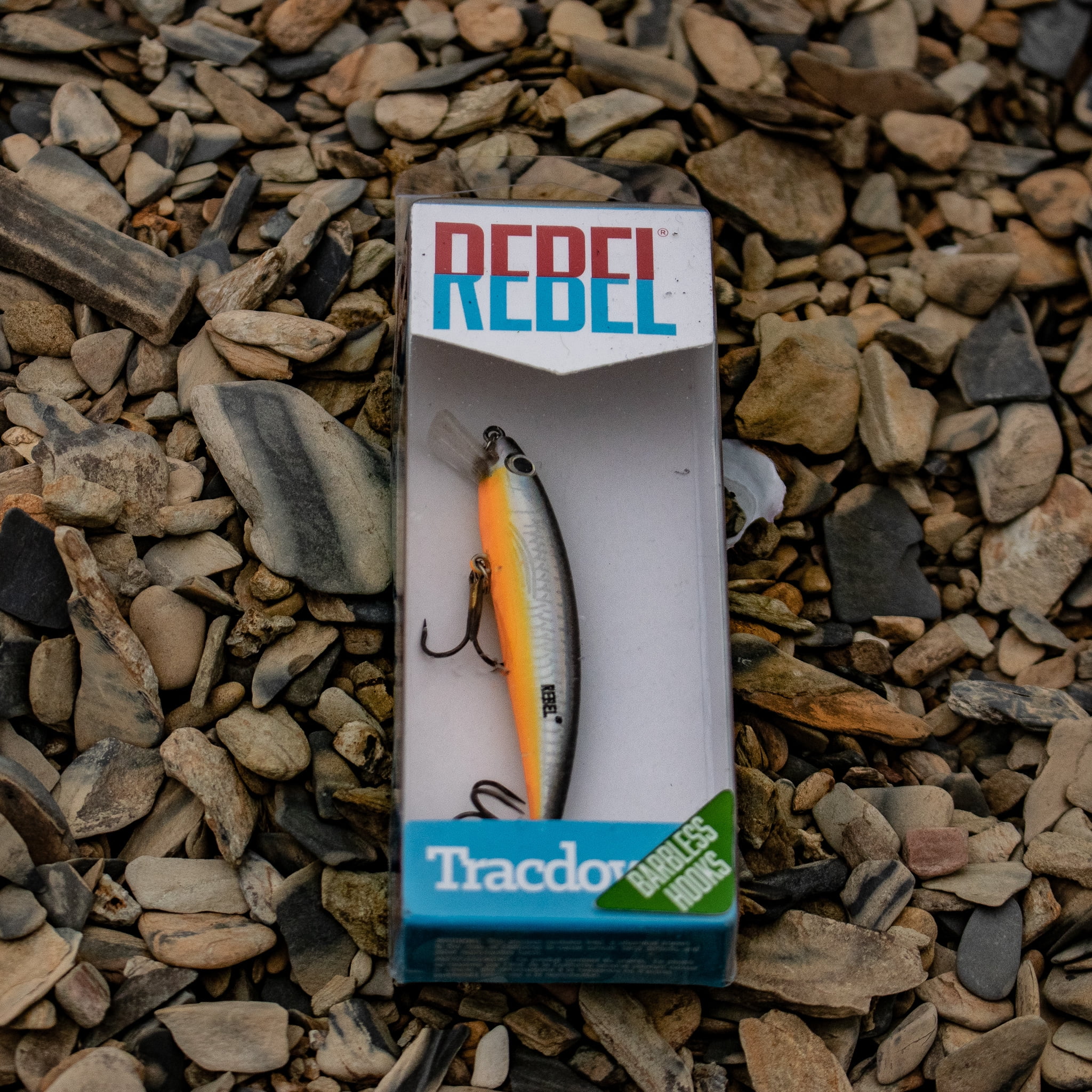 Rebel Tracdown Minnow Fishing Lure - Silver/Black Back - 1 5/8 in