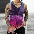 thumbnail image 4 of Vedolay Mens Beach Tank Top Summer Graphic Sleeveless Tee Shirt Gym Tanks(Purple,M), 4 of 5