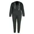 thumbnail image 3 of Capreze Women's Athletic Outfit Sets, Long Sleeve Hooded Jogger Tracksuit, 2-Piece Set, Sizes L-4XL, 3 of 5