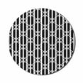 thumbnail image 1 of Abstract Mouse Pad for Computers, Monochrome Layout of Vertical Straight Stripes with Squares on the Back, Round Non-Slip Thick Rubber Modern Mousepad, 8" Round, Charcoal Grey White, by Ambesonne, 1 of 2