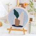 thumbnail image 5 of Punch Embroidery Starter Kits Punch Tool Threader Fabric Embroidery Hoop Yarn Rug Punch Planter, 5 of 7