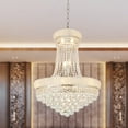 thumbnail image 6 of Crystal Chandelier Light fixtures - Diameter 24 inch, 6 layers of crystal Ceiling Chandeliers, Pendant Lighting for Living Room, Staircase, Foyer, 6 of 10