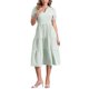 thumbnail image 1 of Vestido de cuadros de mujer INSPIRE CHIC con volantes, escote en V, decoración de botones, vestido midi fluido verde XS, 1 of 6
