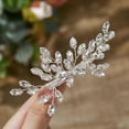 thumbnail image 5 of SWEETV Rhinestone Bride Wedding Hair clip Silver Crystal Bridal Hair comb Sparkly Hair Piece Gem Hair Accessories for Women/Girls & Brides/Bridesmaids, 5 of 10