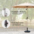 thumbnail image 4 of 10 FT Patio Umbrella with Push Button Tilt and Crank, Outdoor Sunshade Table Umbrella with 8 Sturdy Ribs for Garden Deck Backyard Pool, Beige, 4 of 7