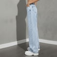 thumbnail image 7 of Tsivenald Womens Jeans High Waist Acid Wash Denim Wide Leg Five Pocket Button Fly Loose Casual Denim Pants, 7 of 7