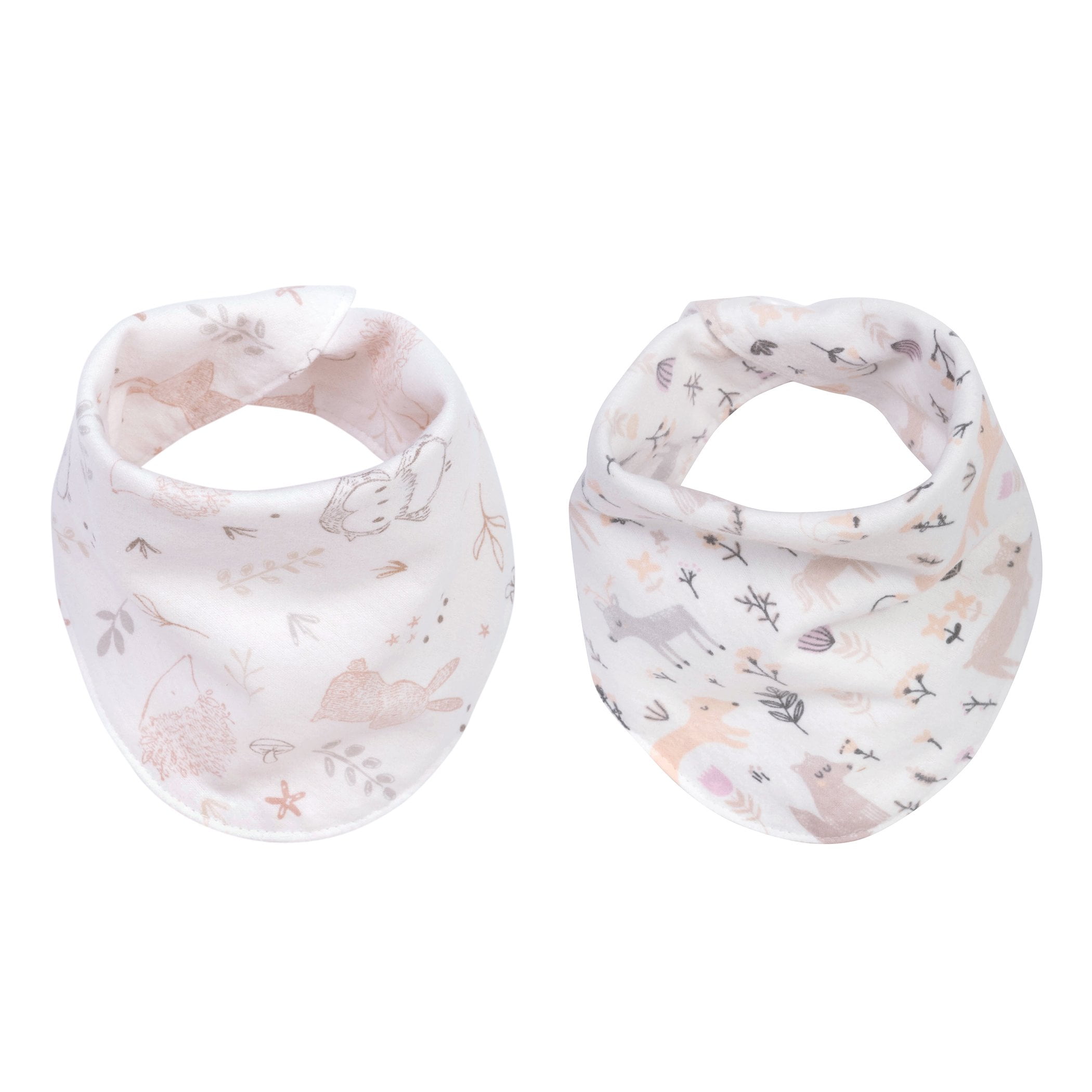 Trend Lab Flannel and Cotton Bandana Feeding and Drool Baby Bib, 2pk, Girls