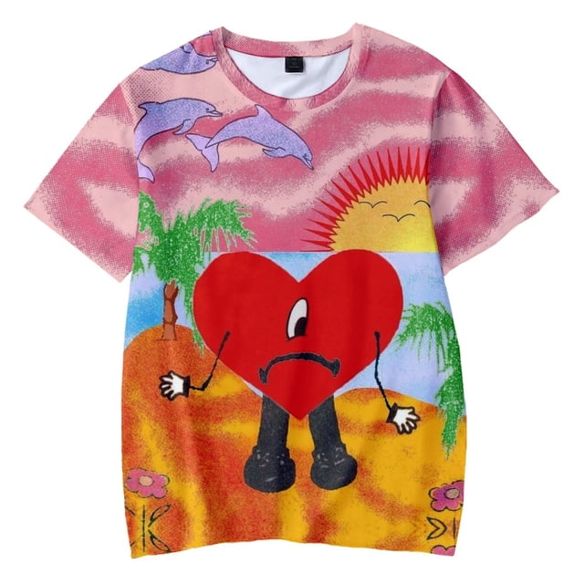 Bad bunny un verano sin ti Álbum 3D Camiseta De Manga Corta Mujeres Hombres Lindo Moda Teepangjing