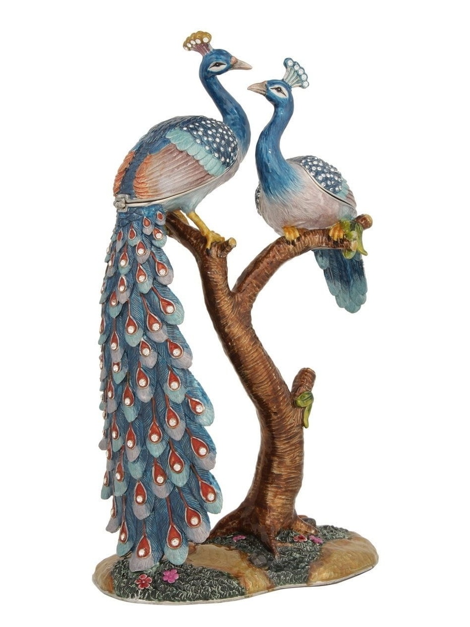 Bejeweled JERE Peacock Trinket Box