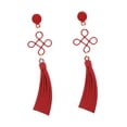 thumbnail image 3 of Pendientes de nudo chino Pendientes colgantes creativos para el aniversario de compras en la calle Rojo, 3 of 8