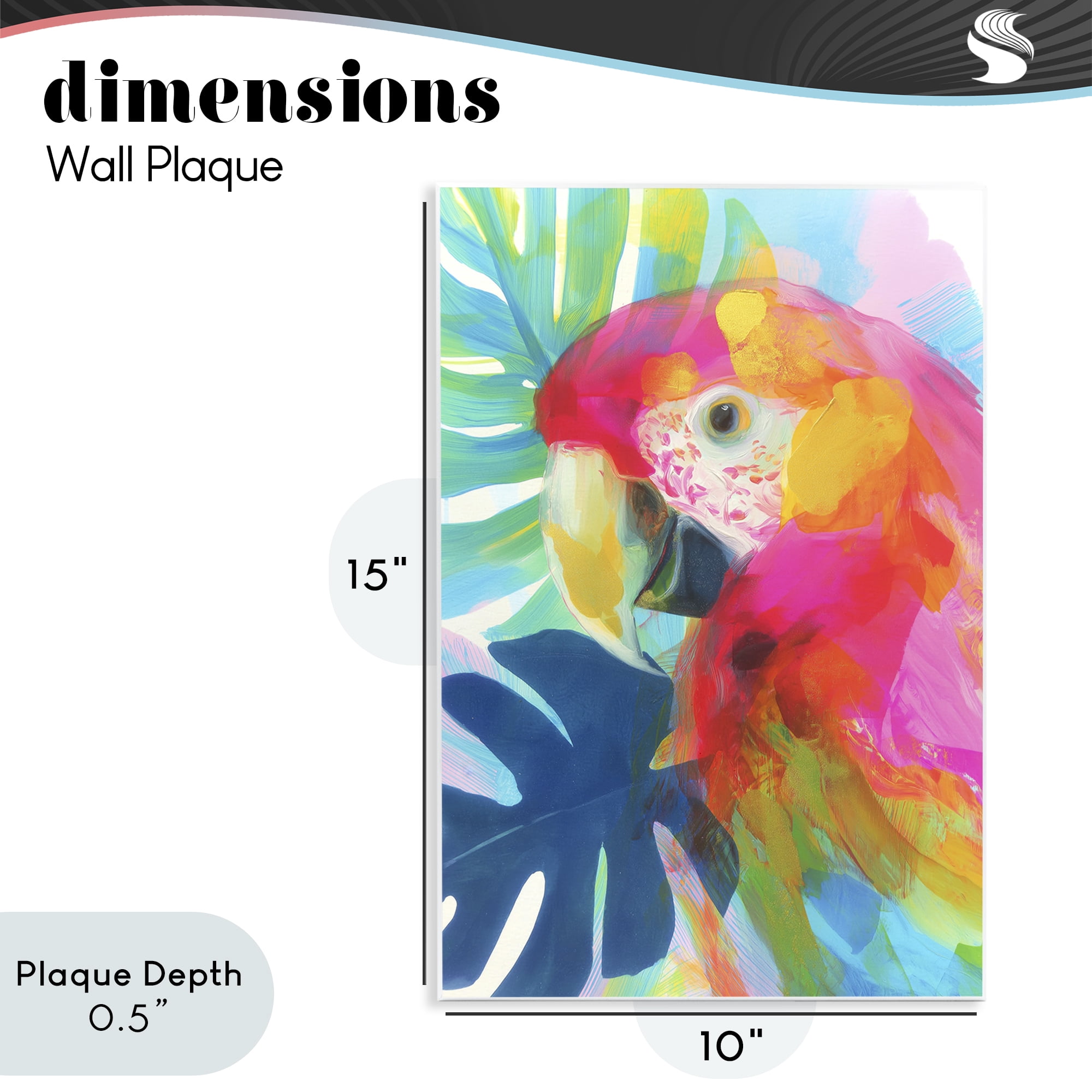 Stupell Industries Scarlet Macaw in Paradise Wall Plaque Art, design by Chromatic Storm Studio