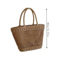 thumbnail image 3 of Eolstice Straw Woven Shoulder Bag for Women, Vintage Handmade Tote, Large Capacity Beach Bag, Hollow Out Bohemian Style, Summer Vacation Travel Accessory, 3 of 7