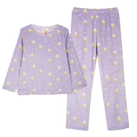 

MintLimit Winter Flannel Pajama Sets for Women Cute Printed Long Sleeve Nightwear Top and Pants Loungewear Soft Sleepwears