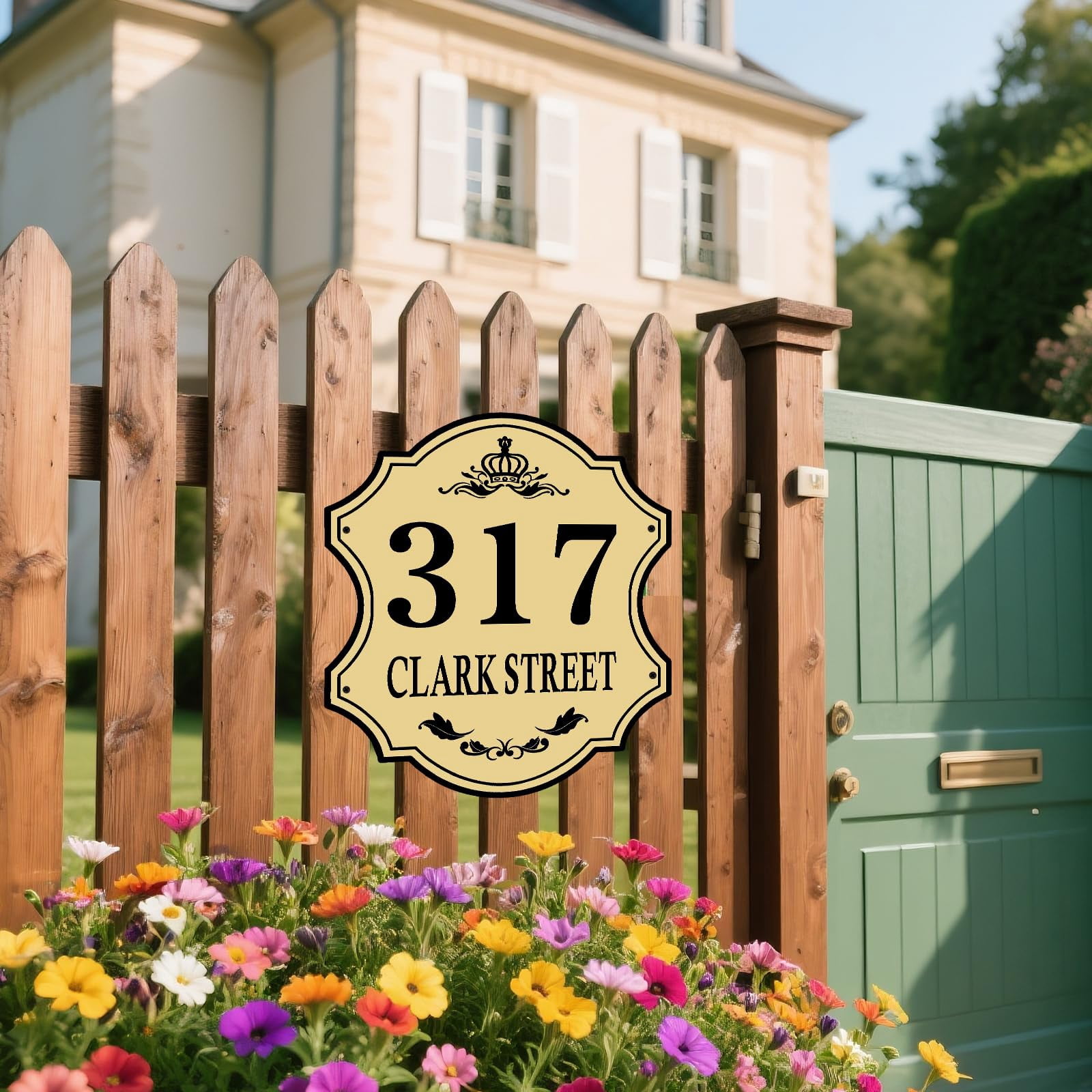 Personalized House Address Sign, Address Sign for House Home Office Street Yard Mailbox,Metal Aluminum Address Plaque,Indoor/Outdoor Use