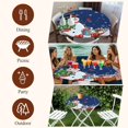 thumbnail image 7 of Navy Blue Snowman Christmas Round Tablecloth, Fitted Table Cover with Elastic for 36"-44" Round Tables, Gifts Xmas Tree Winter Snowflake Table Cloth Outdoor Dinning Party Waterproof Tablecloths, 7 of 7