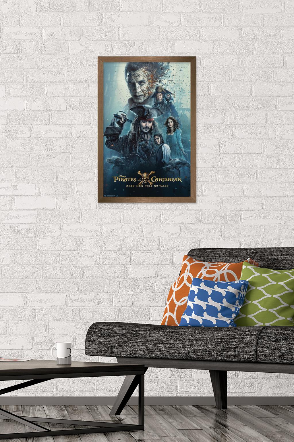 Disney Pirates of the Caribbean: Dead Men Tell No Tales - One Sheet Wall Poster, 14.725" x 22.375", Framed