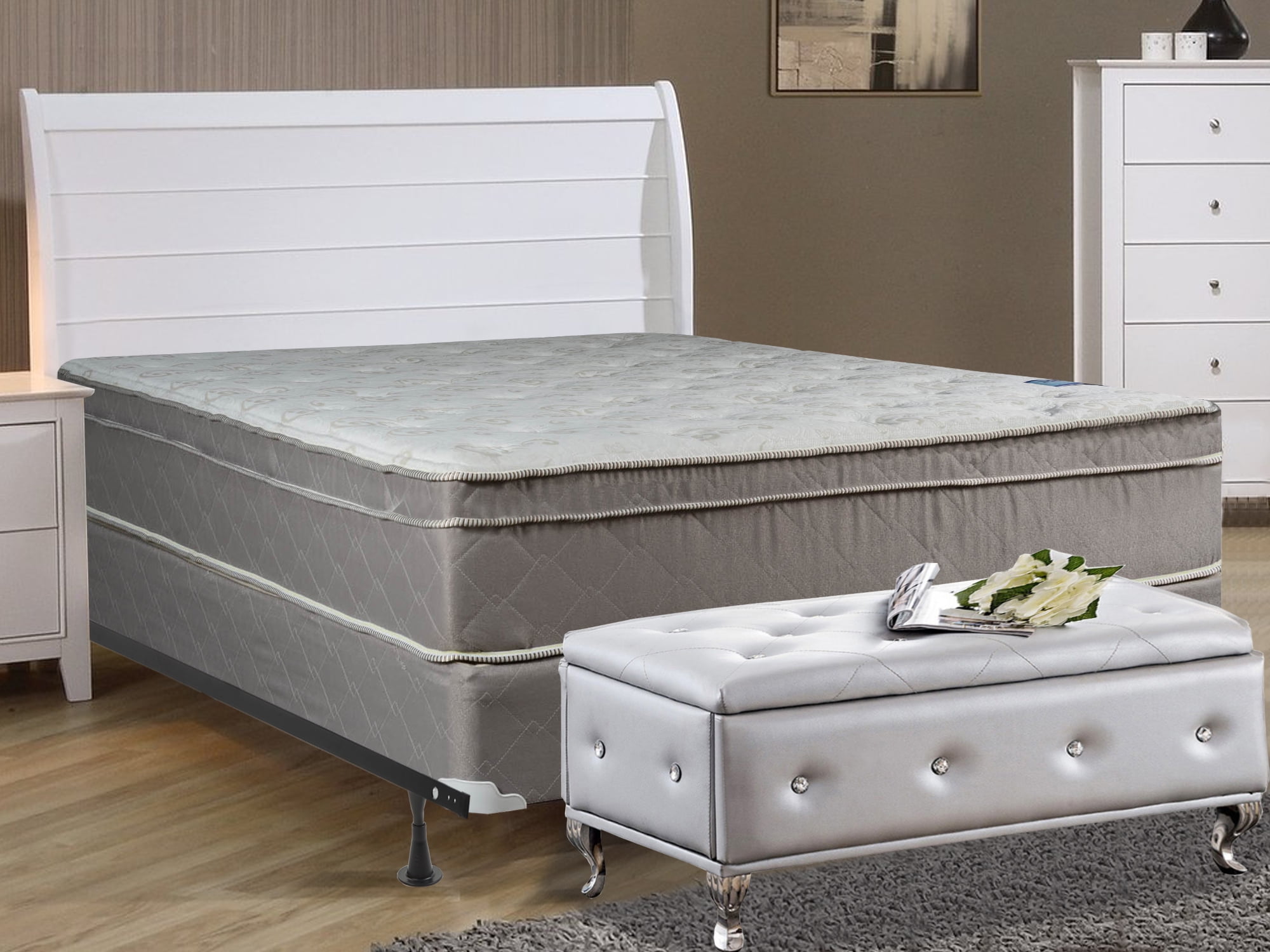 Continental Sleep, 10" Fully Assembled Pillow Top Eurotop FOAM ENCASED