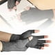 thumbnail image 5 of Guantes de medio dedo elásticos para artritis, compresión, alivian el dolor, guantes sin dedos para entrenamiento, Fitness, punto gris L, 5 of 8