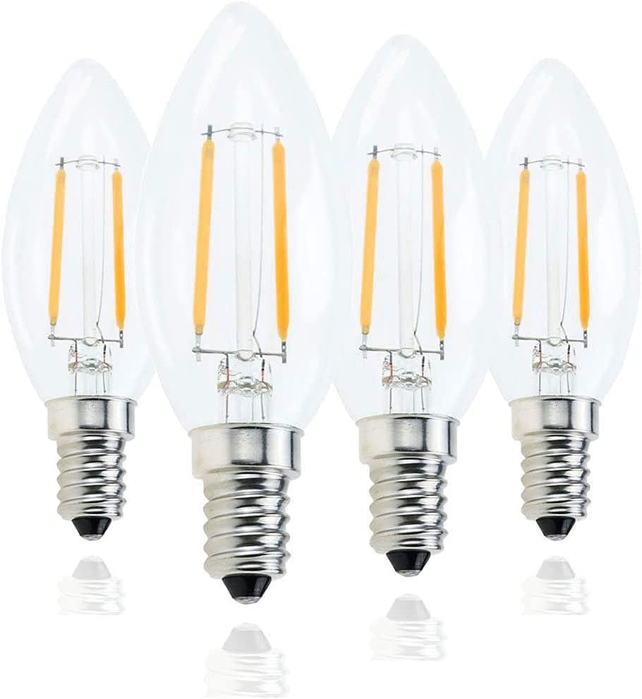 Woestijn gedragen Echter E14 European Base LED Filament Edison Bulb, 2W Warm White 2700K,  No-Dimmable (4-Pack) - Walmart.com