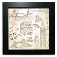 thumbnail image 1 of I Love London Britain Big Ben Bus Black Square Frame Picture Wall Tabletop, 1 of 3