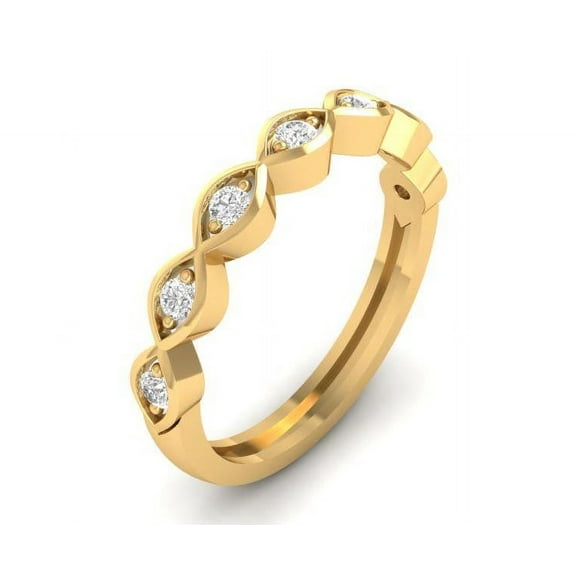 Marquise Design Moissanite Eternity Band for Women, 14K Gold Over Sterling Silver, Dainty Vintage Stackable Wedding Ring