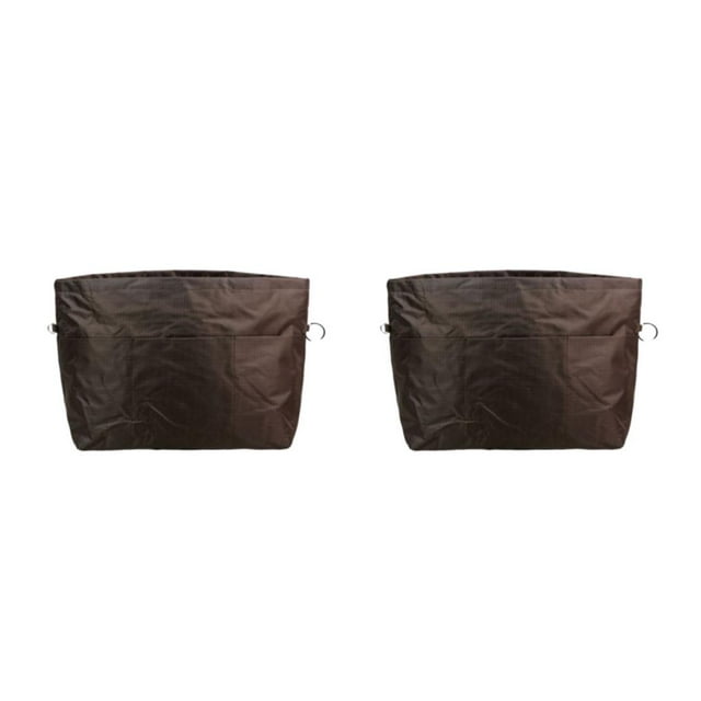 kurtrusly Stylish And Simple Storage Organiser Handbag Neat And Tidy Expandable Purse Organiser With Zip Closure Cloth Storage Bag coffee 2Set