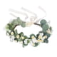 thumbnail image 1 of Tocado de hoja Corona de hoja verde nupcial Tocado bohemio Diadema floral Accesorio para fotografía (flor blanca verde), 1 of 5