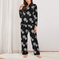thumbnail image 2 of Picia White Flower Dandelion Pattern Women’s Long-Sleeve Sleepwear Set - Soft 2-Piece Loungewear with Pockets, Comfy PJs for Relaxing Nights-Large, 2 of 7
