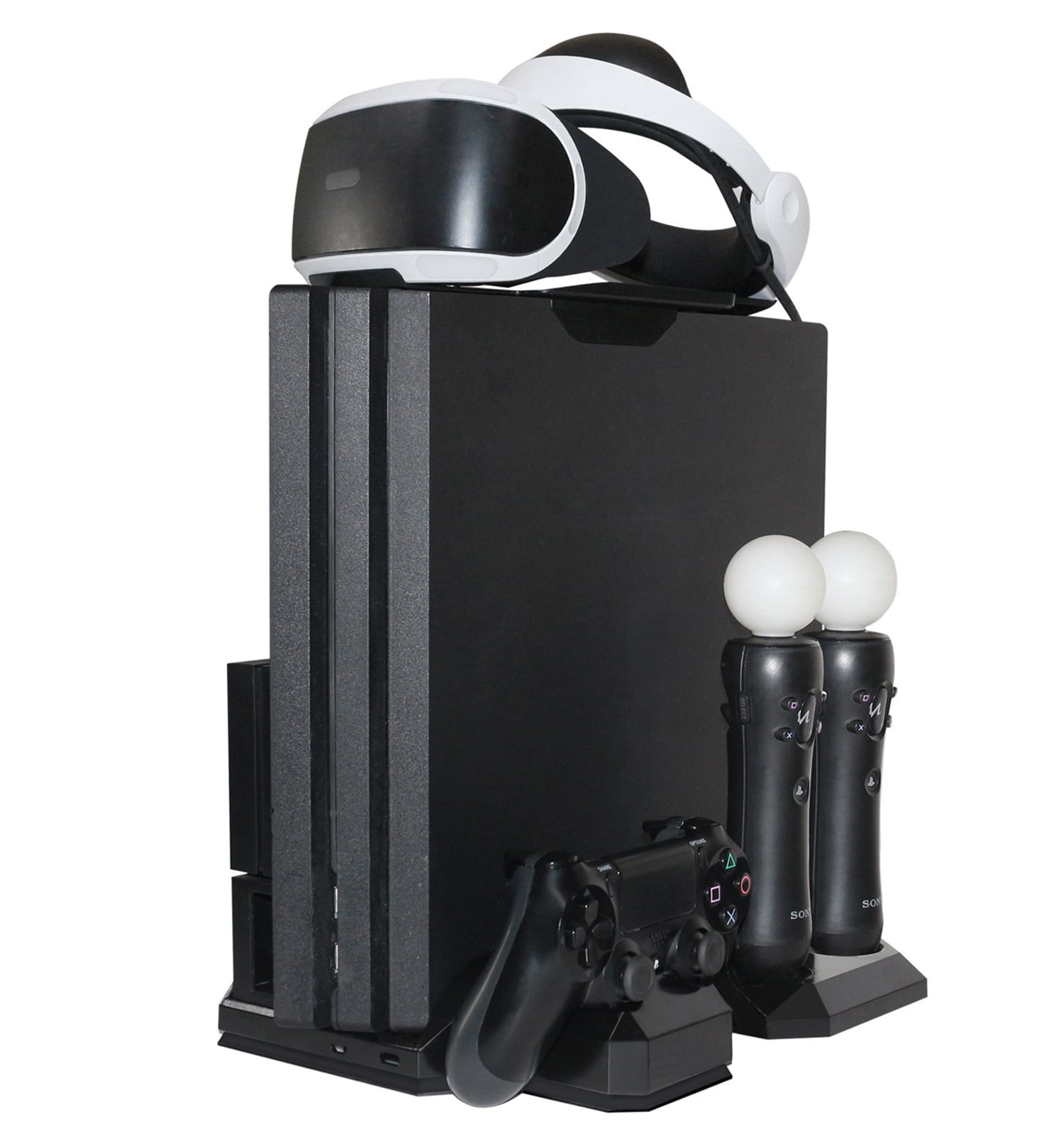 Långiver tortur gryde Vertical Display Stand /charger for PlayStation PS VR Headset, PS4, Pro,  Slim Console, DualShock 4 & Move Motion Controller - Walmart.com