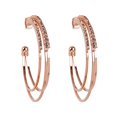 thumbnail image 2 of Jiaroswwei Women Exquisite Rhinestone Hoop Earrings Triple Layer Circle Piercing Jewelry, 2 of 7