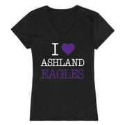 Ashland University Eagles I Love Women Short Sleeve T-Shirt, Black - 2XL